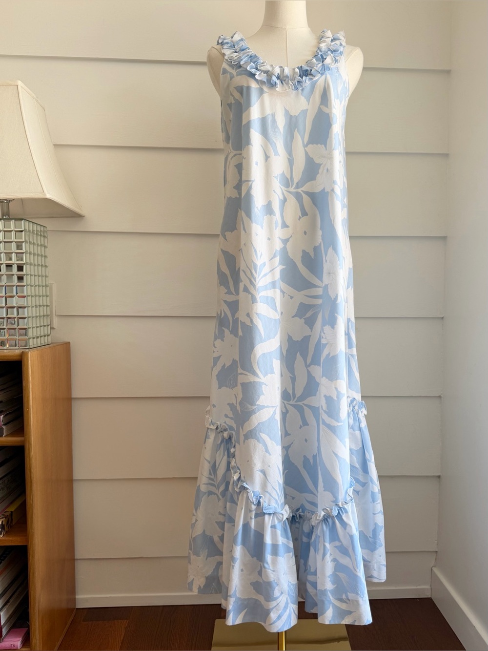 Vintage Hilo Hattie Hawaiian Floral Print Maxi Dress size S